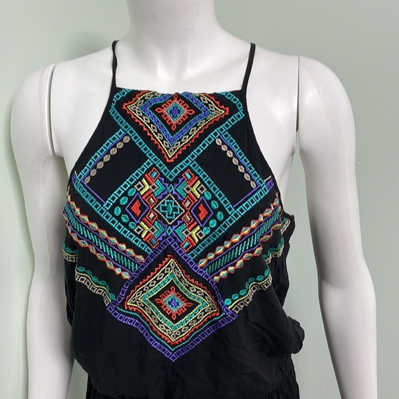 Nanette Lepore Carmenita Embroidered Romper Black size medium - Picture 5 of 8